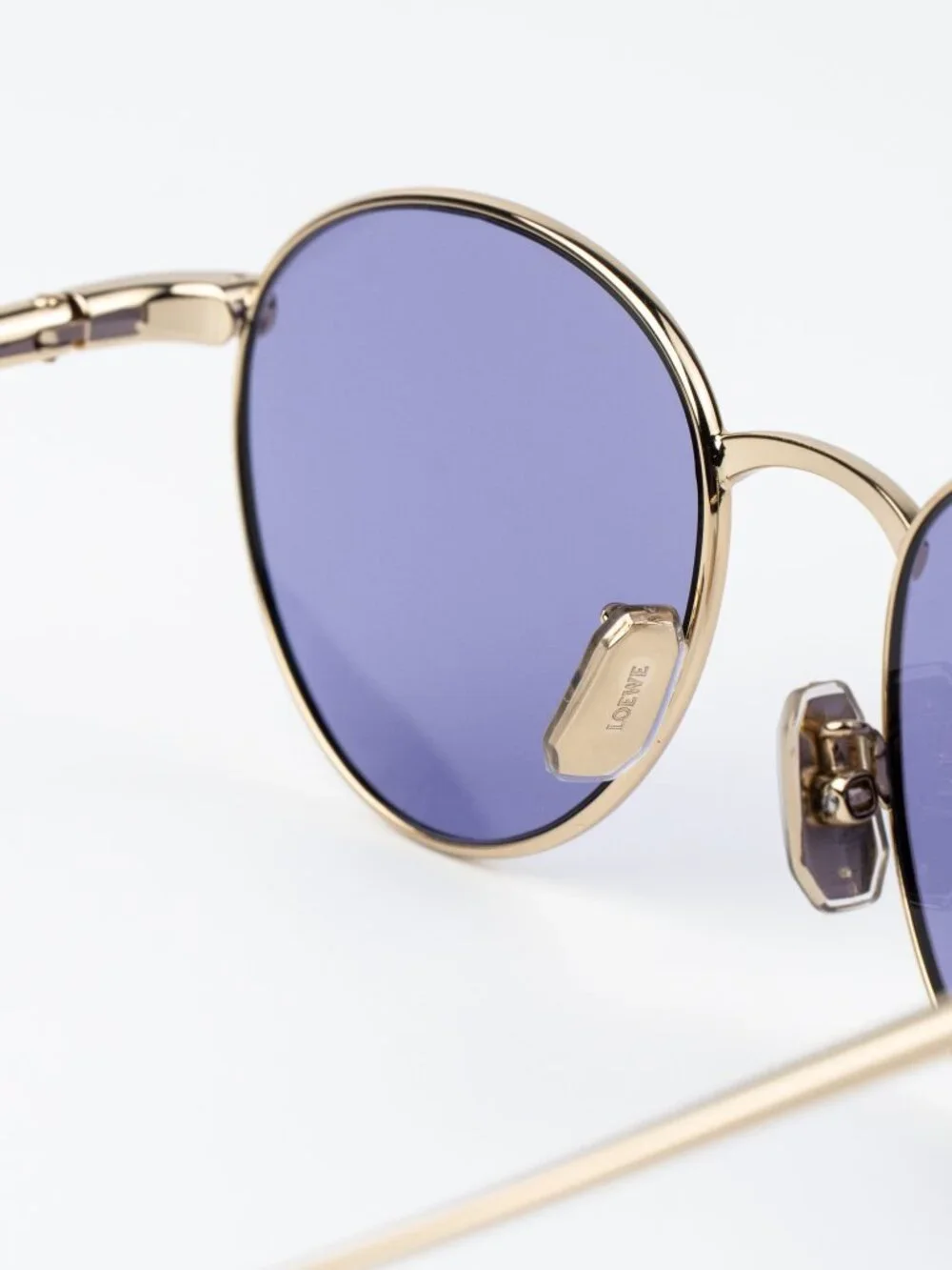 Loewe Men Sunglasses Gold Violet Round LW40152U 32Y NEW AUTHENTIC